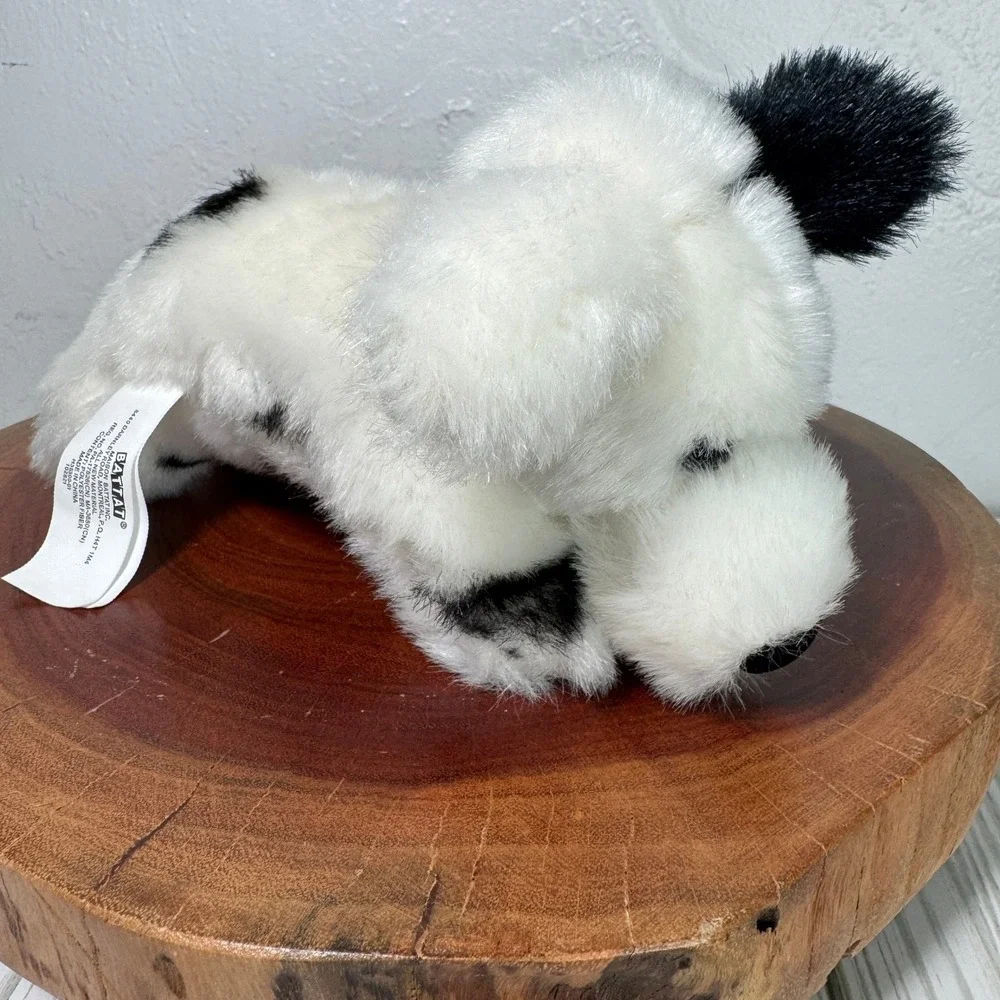 Battat Plush Puppy Dog White Black Spotted Stuffed Animal Red Collar 8 Inch‎